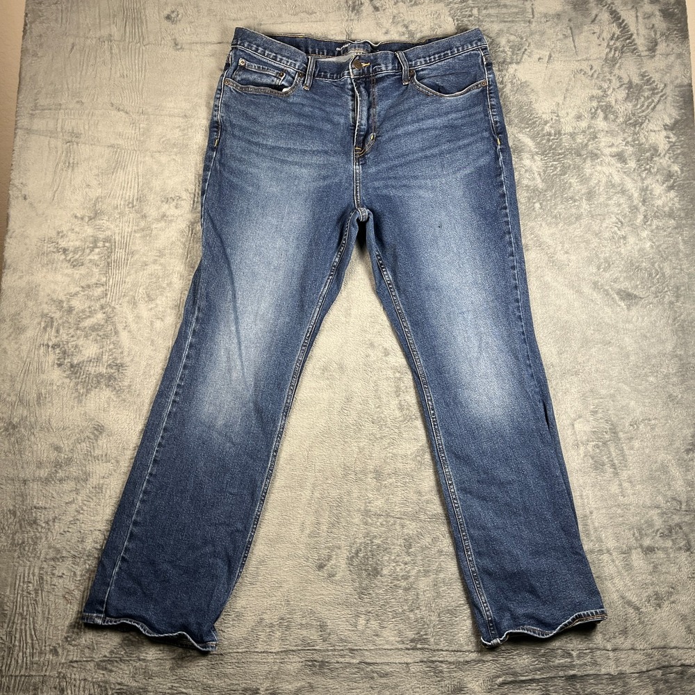 Old Navy Bootcut Built In Flex Jeans Mens 38x32 Blue Denim Cotton Logo Mid Rise